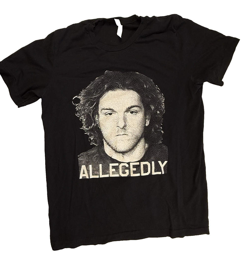 Barstool Sports Allegedly Pat McAfee Mugshot Graphic T-Shirt Black Mens Large